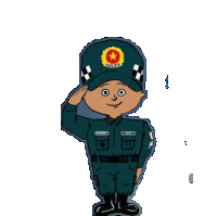 a cartoon drawing of a police officer saluting with a badge on his hat that says j.c.p.s.