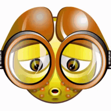 a cartoon character wearing glasses and a mask