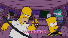 Weekend Datang GIF - The Simpsons Hoimer Simpson Bart S Impson GIFs