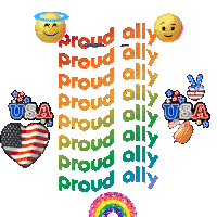 a graphic that says proud ally usa