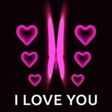 a pink butterfly with the words i love you on the bottom
