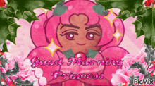 a picture of a cartoon character with the words good morning princess