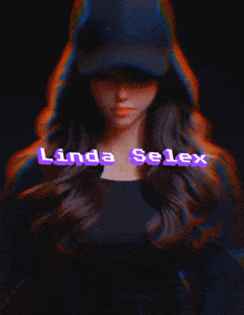 a woman wearing a baseball cap with the name linda selex on the bottom