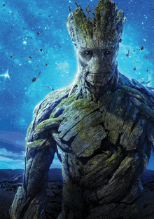 a picture of groot from guardians of the galaxy with a blue background