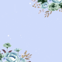 a blue background with flowers and the words " i 'm sorry "