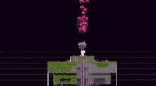 a computer generated image of a house with a light coming out of the top