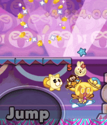 a cartoon scene with the word jump in the corner