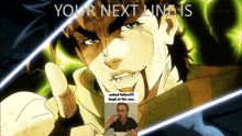 a picture of a man with a caption that says your next line is embedded failure