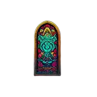 a picture of a stained glass window with a floral design on a white background