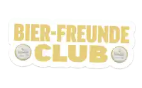 a sign that says bier-freunde club with bottle caps on it