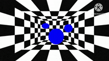 a yellow smiley face is standing in front of a checkered room