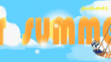 a cartoon of perry the platypus swinging on a swing with the word summer behind him