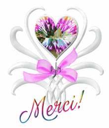 merci heart ribbon love thank you