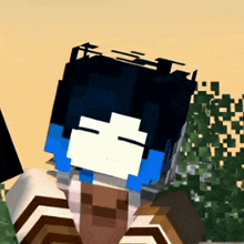 a close up of a minecraft character 's head