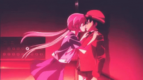 Koko and Banri  Anime kiss Golden time anime Anime kiss scenes