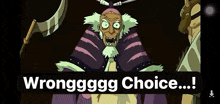 a cartoon of a person with rings on their fingers and the words wronggggg choice