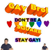a sign that says gay bro don 't be a square stay gay