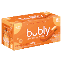 a box of bubly sparkling water in orange cream