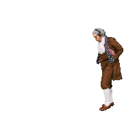 a man in a fancy dress costume is standing with his hands in his pockets against a white background