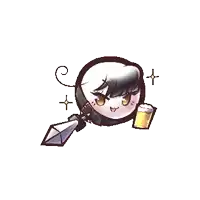a cartoon character is holding a glass of beer