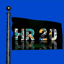 a black flag with the letters nr20 on it