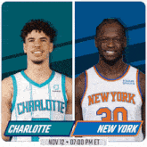 charlotte and new york are playing on nov 12