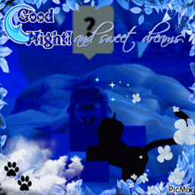 a good night and sweet dreams greeting card with a monkey and a cat