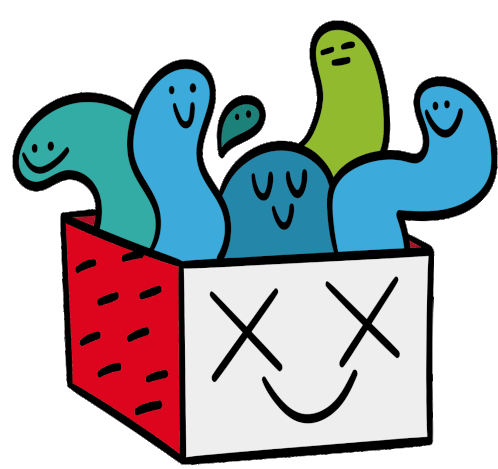 Worms Box Sticker - Worms Box Happy Stickers