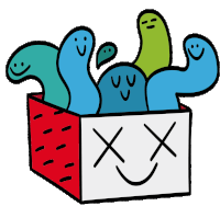 Worms Box Sticker - Worms Box Happy Stickers