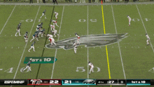 espn shows a football game between the eagles and the ravens