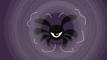 a black spider with a smile on its face