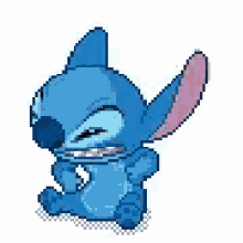 a pixel art drawing of stitch from lilo and stitch