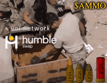 a picture of soldiers with the words humble swap in the background