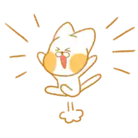 a cartoon drawing of a cat jumping in the air with smoke coming out of its paws