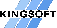 a logo for kingsoft is shown with blue lines