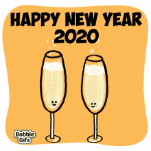 happy new year2020 bobble wine party glasses