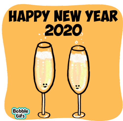 Happy New Year2020 Bobble Sticker - Happy New Year2020 Bobble Wine Stickers