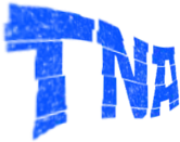 the word tna is written in blue letters