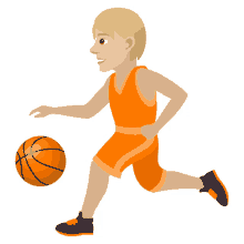 playing basketball joypixels basketball player dribble basketball