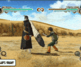 a video game with lee and kisame fighting