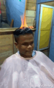 Viralhog Fire GIF - Viralhog Fire Haircut GIFs