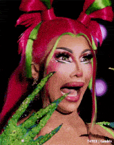 a close up of a woman 's face with t4yce tumblr in the lower right corner