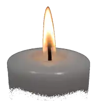 a white candle with a single flame on top of it