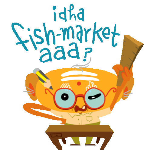 Lecturing Professor Scolds Idha Fish-market Aaa In Hindi Sticker - Professor Subramanium Google Stickers