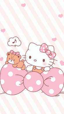 Hello Kitty Bow Teddy Bear GIF - Hello Kitty Bow Teddy Bear GIFs