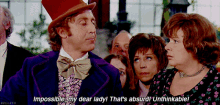 Willy Wonka Impossible GIF - Willy Wonka Impossible My Dear Lady GIFs