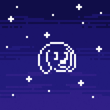 a pixel art drawing of a circle with a smiley face