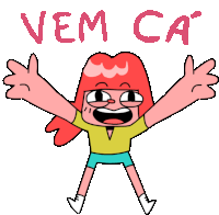 Excited Girl Says Come Here In Portuguese Sticker - Love You Hate You Vem Stickers