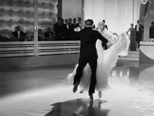 fred astaire dance spinning black and white