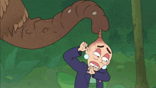 a cartoon of a man with an onion head